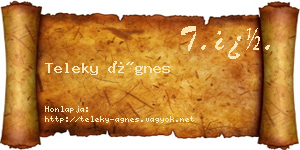 Teleky Ágnes névjegykártya